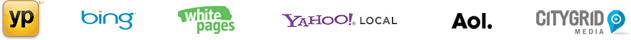 YP, Bing, White Pages, Yahoo! Local, Aol, CityGrid Media